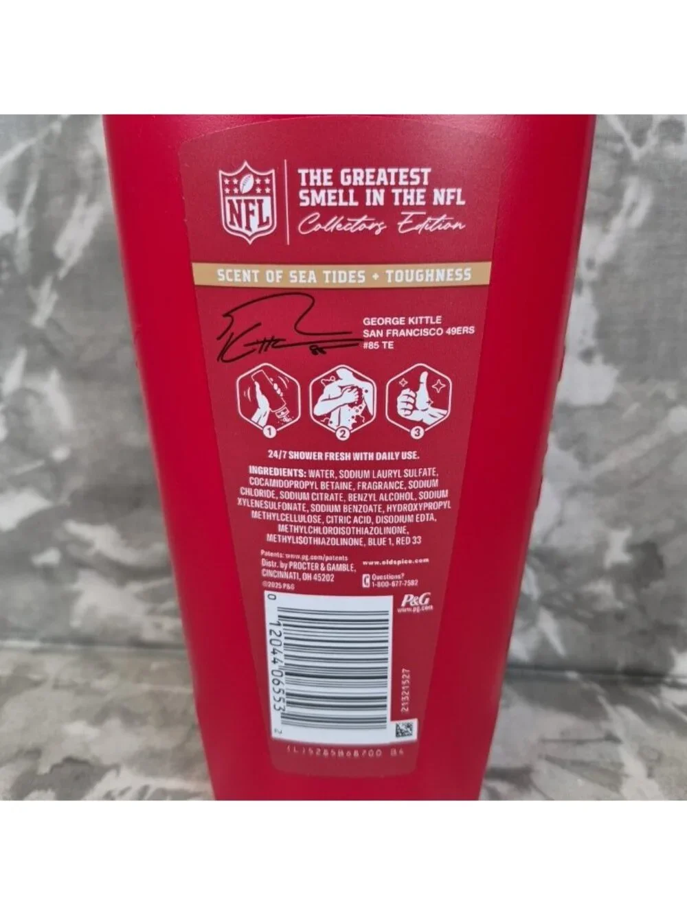 Old Spice Body Wash George Kittle Can Cook Collector Edition Santal+Speed 24 Oz